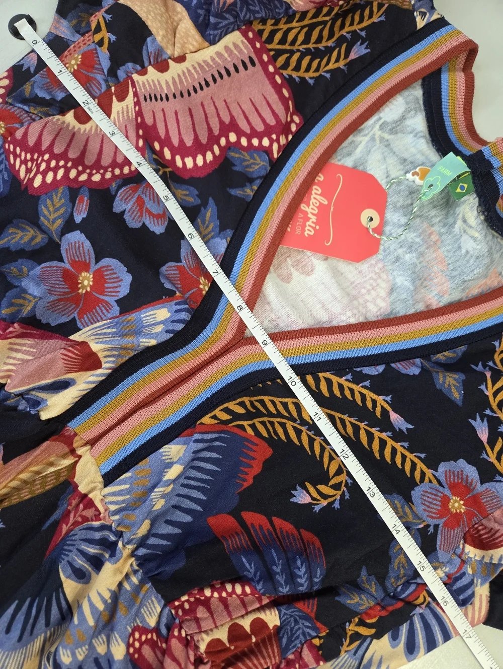 FARM Rio Multicolor Floral Bird Butterfly Print Maxi Dress - Picture 10 of 14